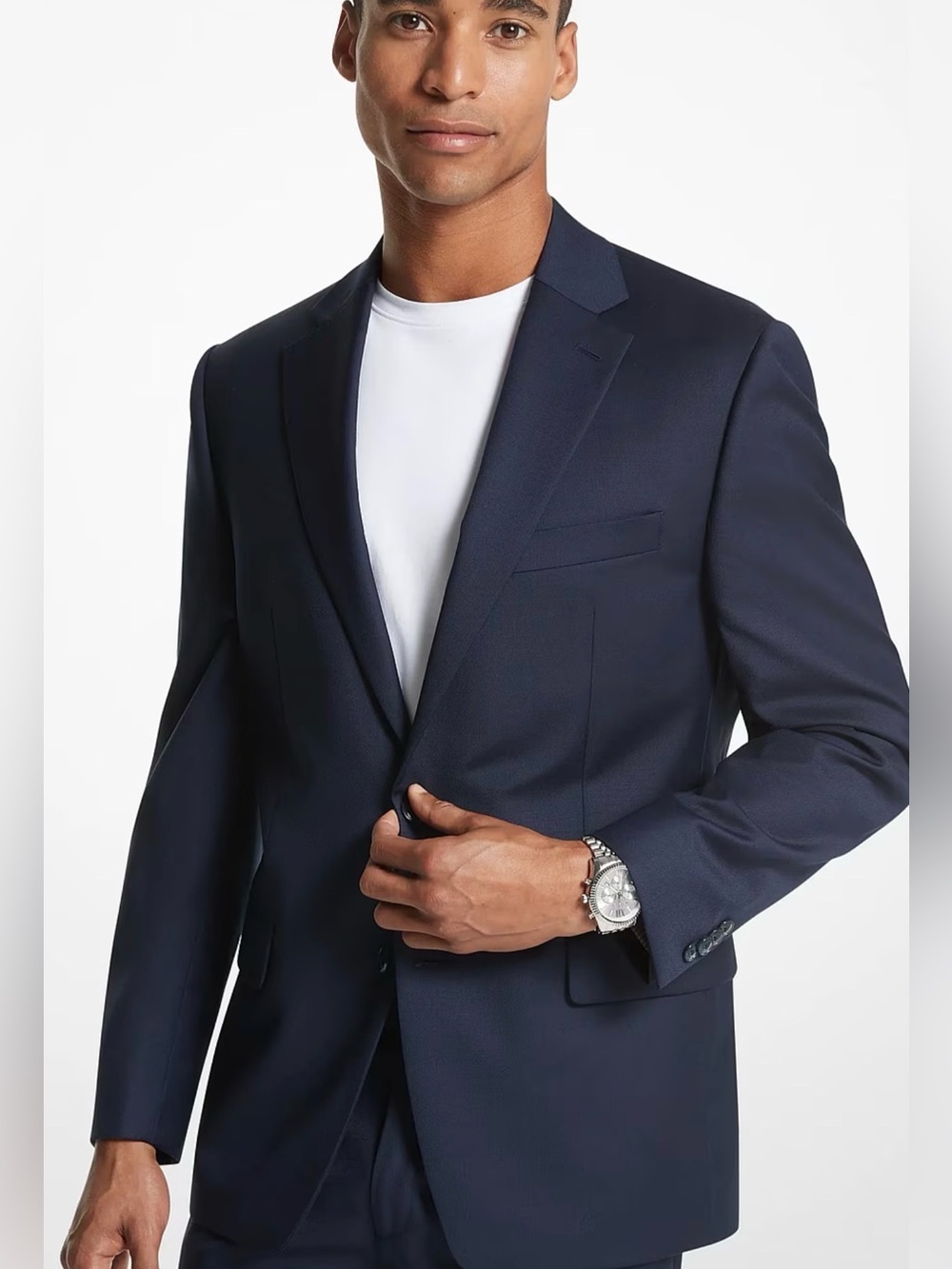 Michael Kors Kaplan Navy Blue Classic Two-Button Blazer